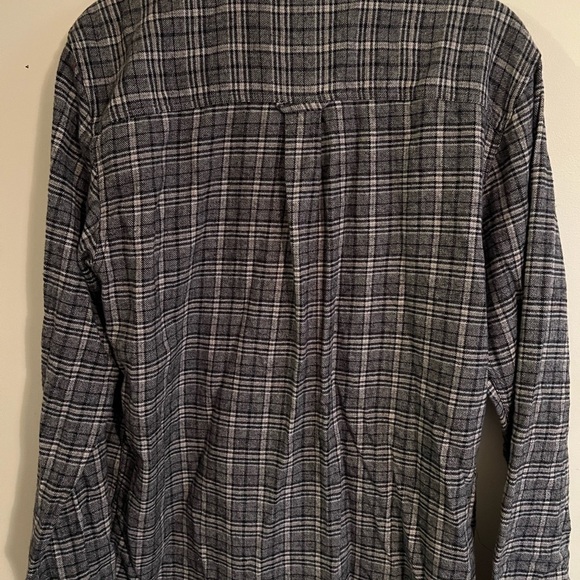 Woolly Dry Goods Cotton/Wool Navy/Gray Plaid Button Down - Picture 5 of 12